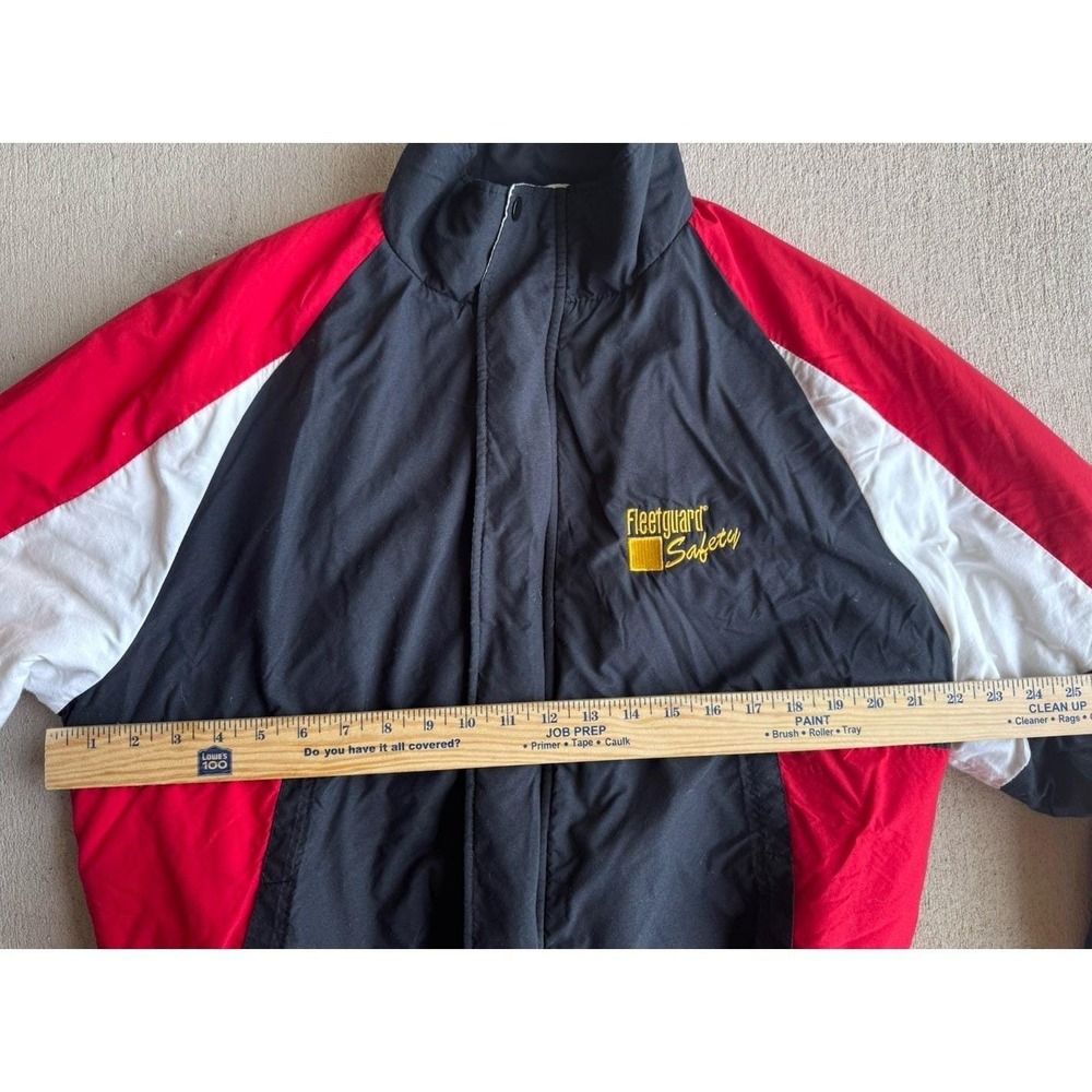 Vintage Holloway Jacket Mens M Black/Red Made in USA Bomber Fleetguard Safety - Picture 5 of 11